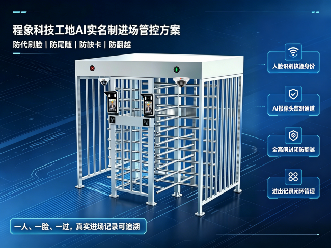 程象AI实名制进场管控方案:防代刷脸、防尾随、防缺卡、防翻越,筑牢工地人员管理第一道防线(图5) 程象AI实名制进场管控方案:防代刷脸、防尾随、防缺卡、防翻越,筑牢工地人员管理第一道防线(图5)